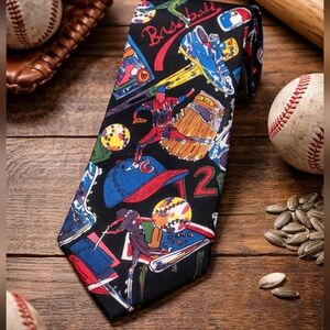 Bruttini Baseball Theme Men's Necktie 100% Polyester